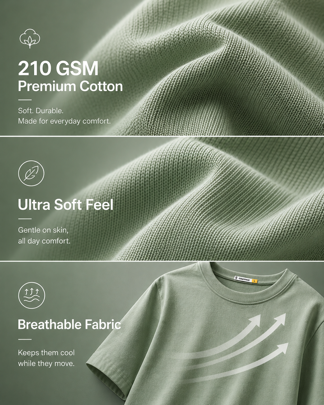 Unisex Oversized Solid T-shirt – Sage Green