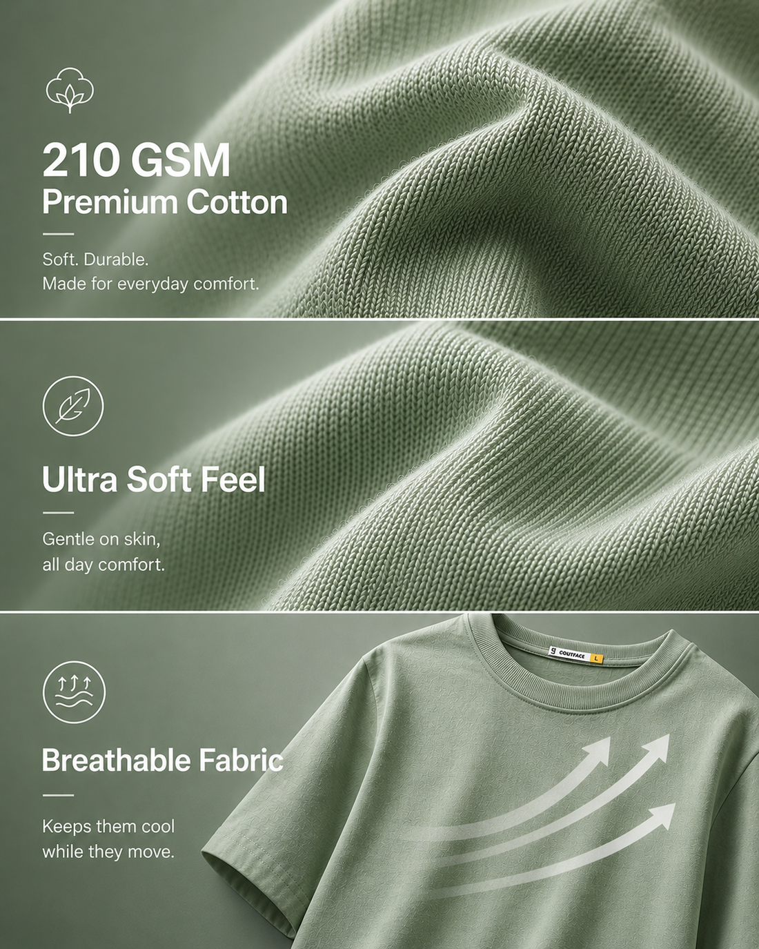 Unisex Oversized Solid T-shirt – Sage Green