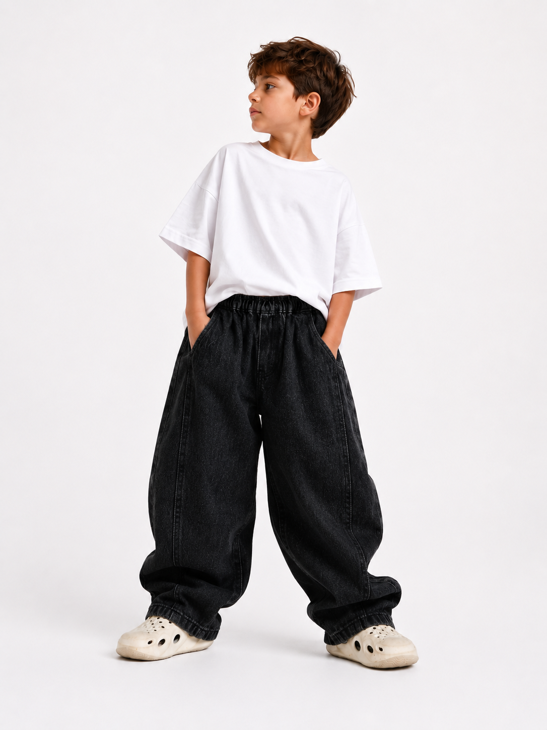 Unisex Baggy Denim – Volume Fit Black