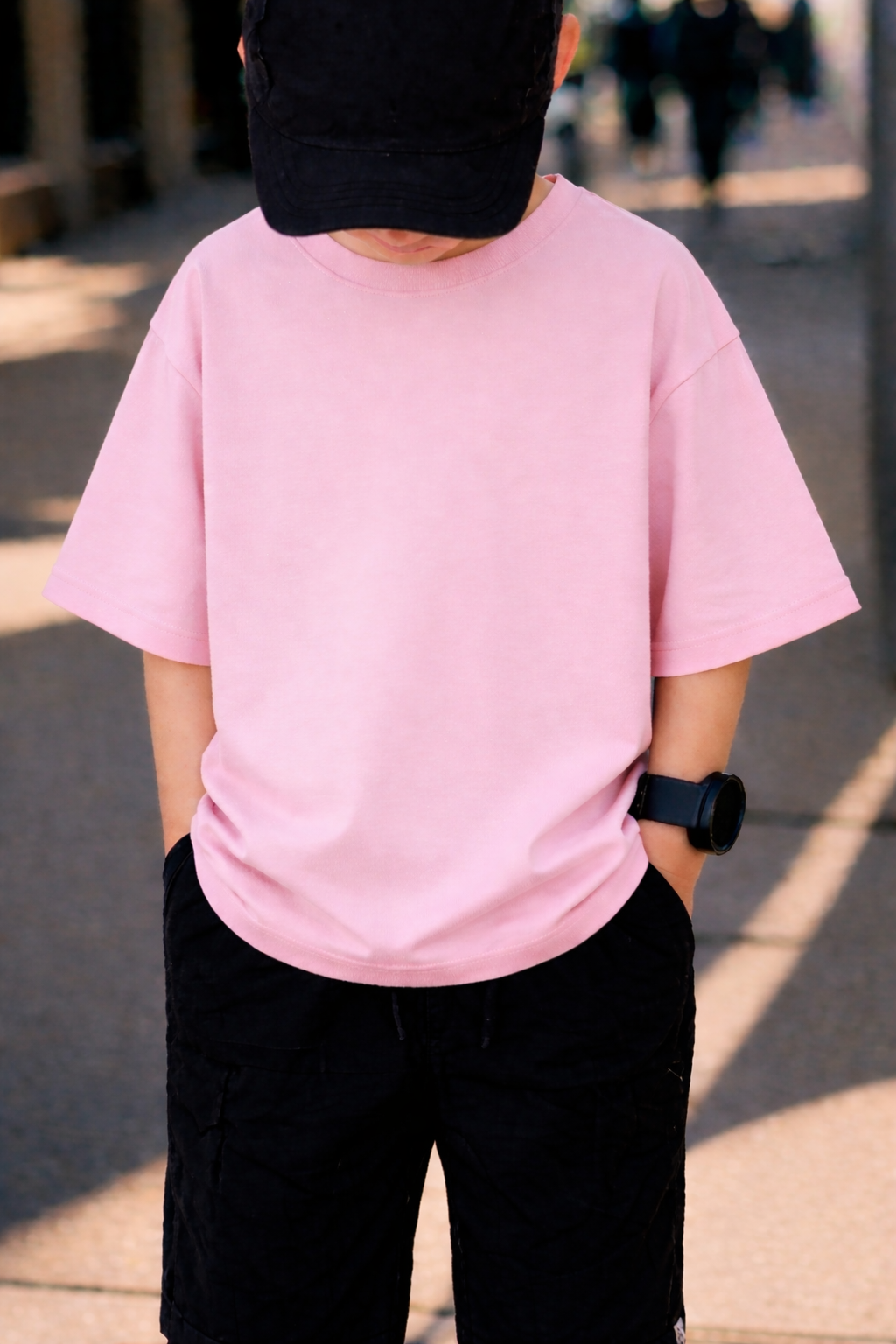 Unisex Oversized Solid T-shirt – Blush Pink